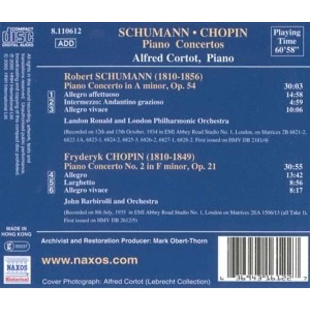 Cortot: Piano Concertos(Schuma