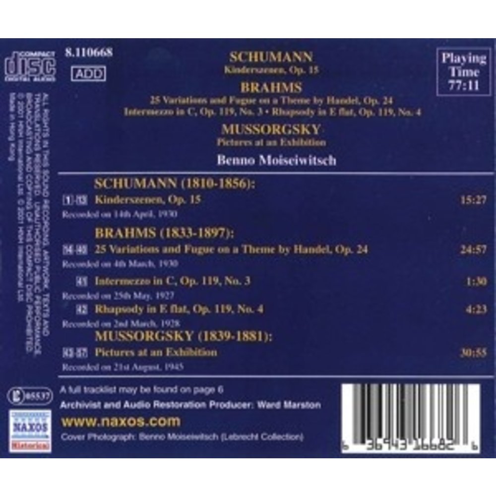 Moiseiwitsch:schumann.brahms