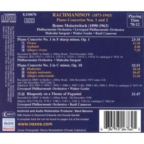 Moiseiwitsch:rachmaninov-Piano