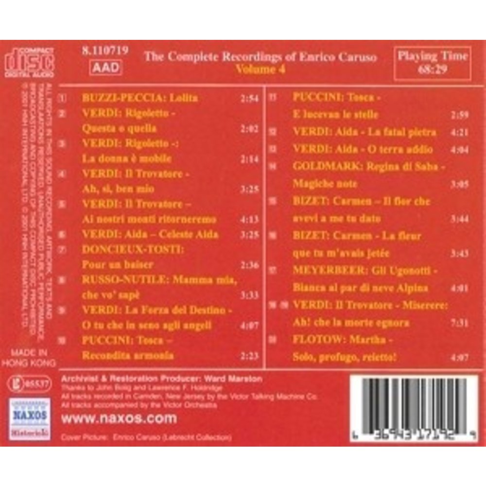 Caruso: Compl.recordings.vol.4