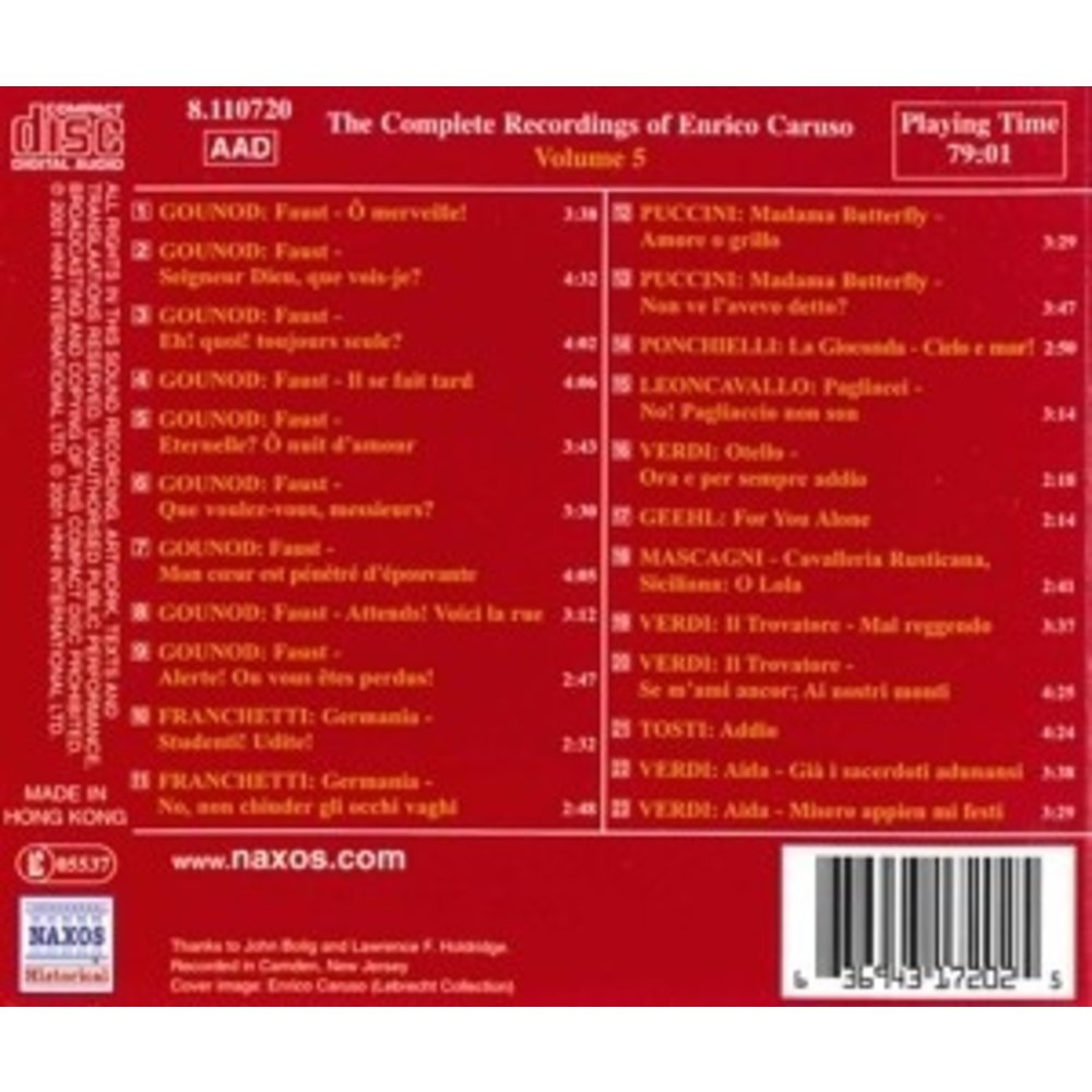 Caruso: Compl.recordings.vol.5