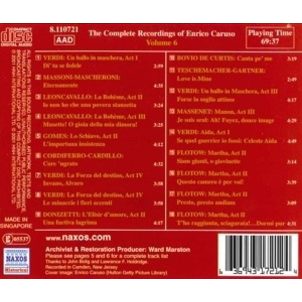 Caruso: Compl.recordings.vol.6