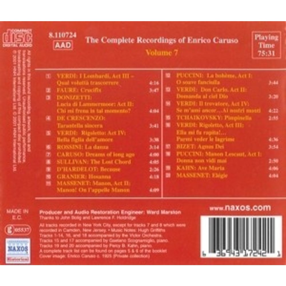 Caruso: Compl.recordings.vol.7