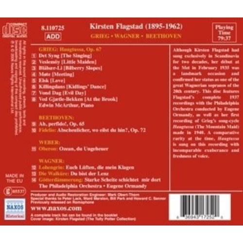 Flagstad, Kirsten: Songs And A