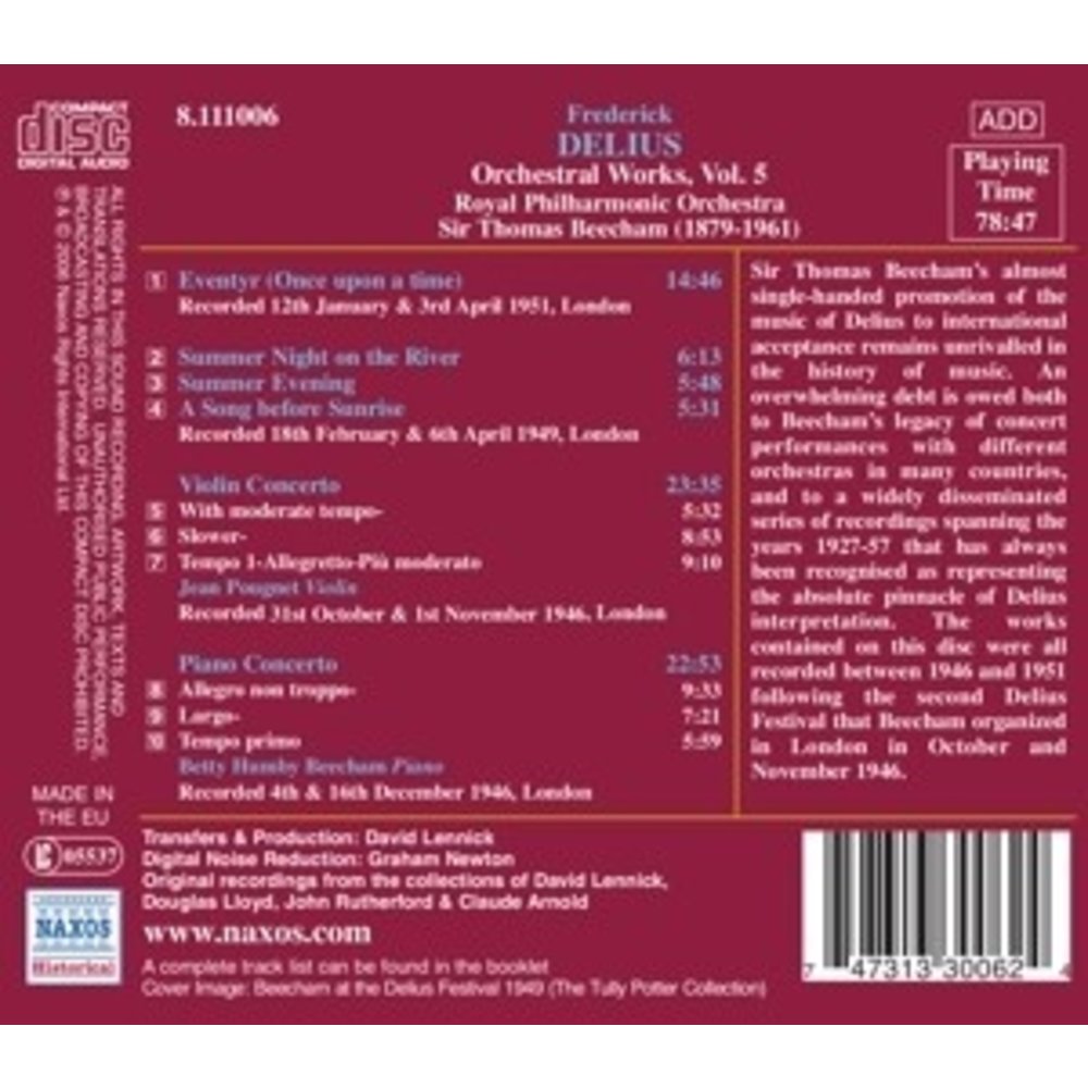 Delius: Violin Concerto / Pian