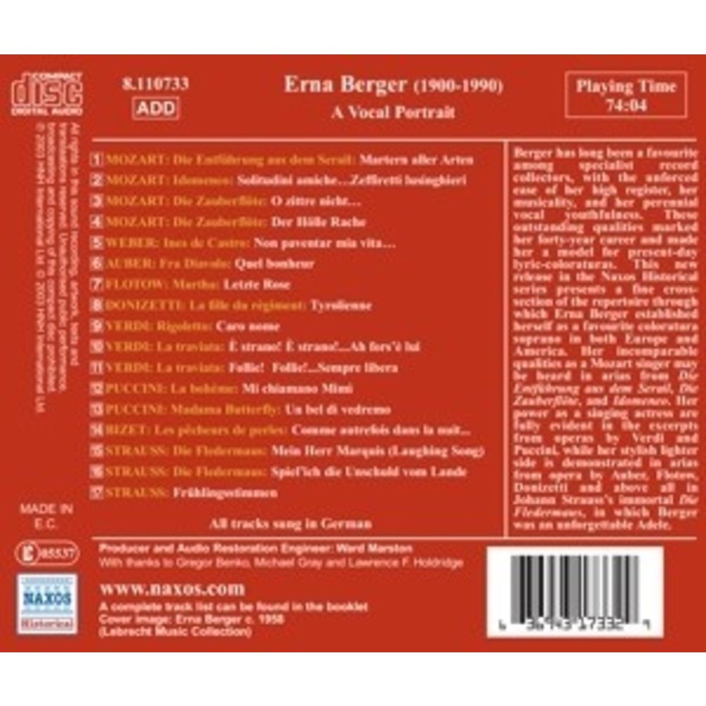 Erna Berger: A Vocal Portrait