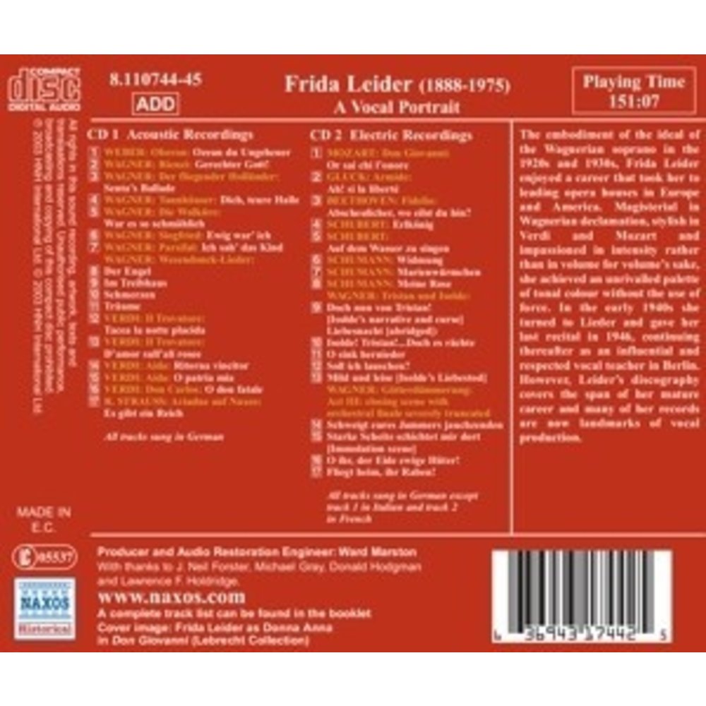 Frida Leider: A Vocal Potrait