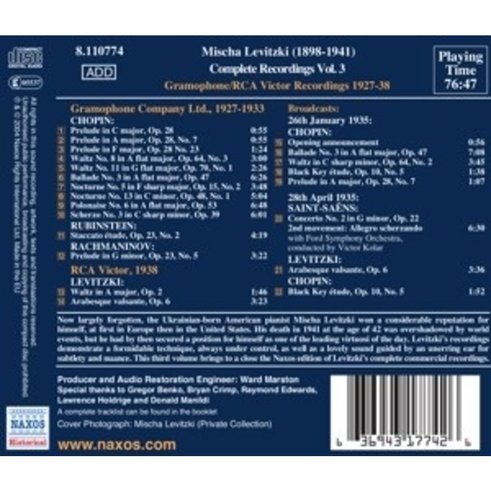 Levitzki:compl.recording Vol.3