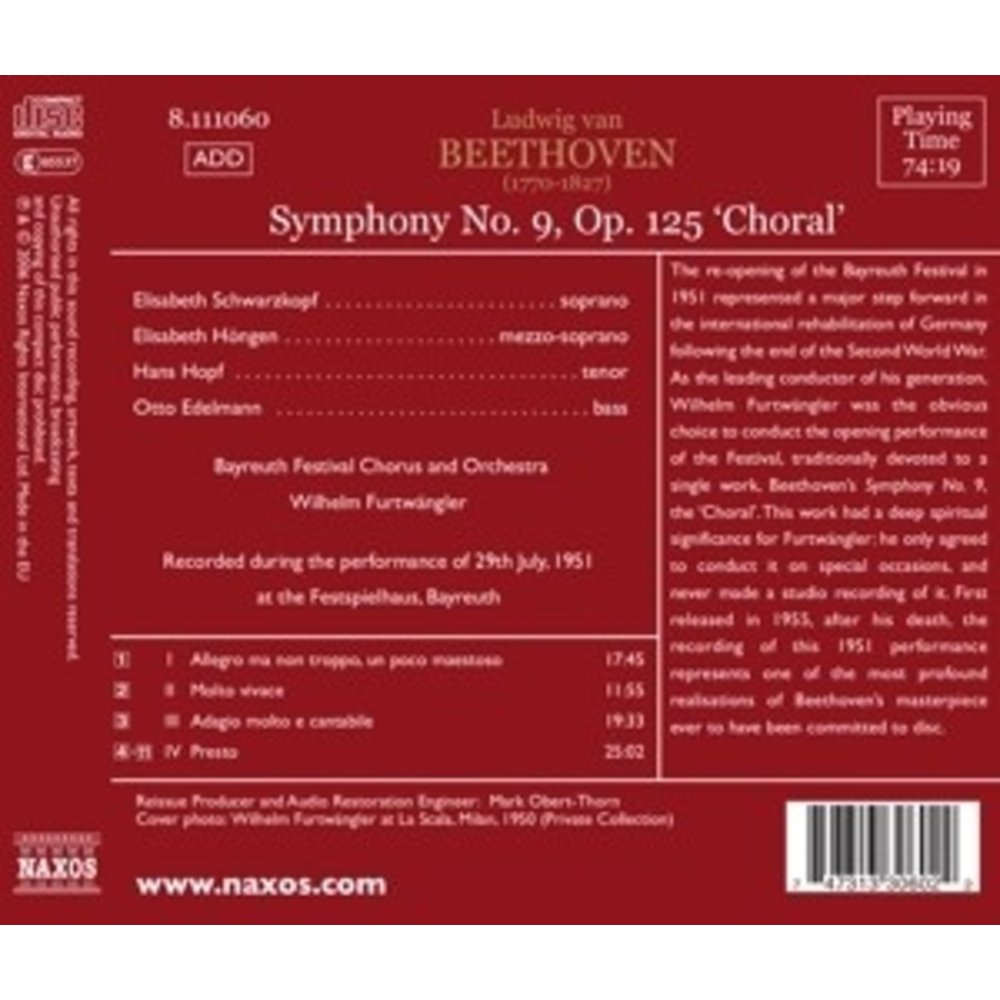 Beethoven: Sym No.9 - 1951