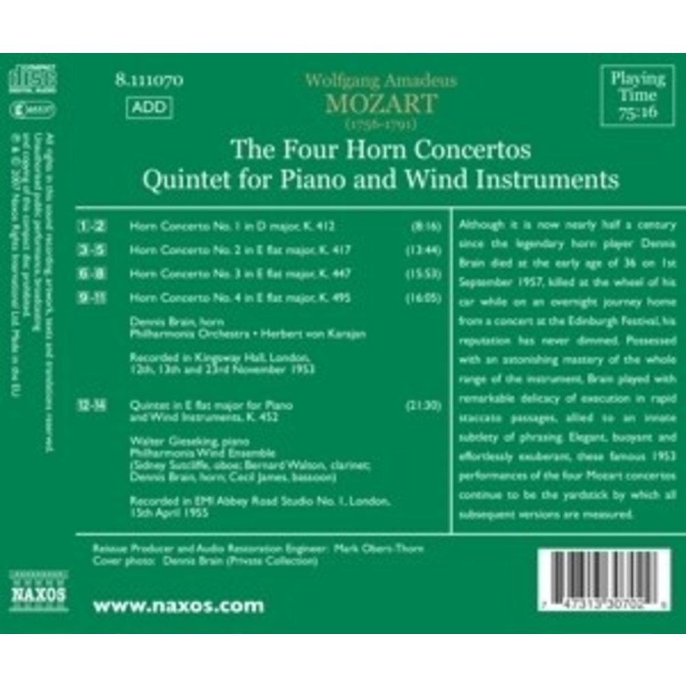 Mozart: 4 Horn Concertos / Pia