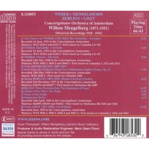 Mengelberg:weber/Mendelssohn/B