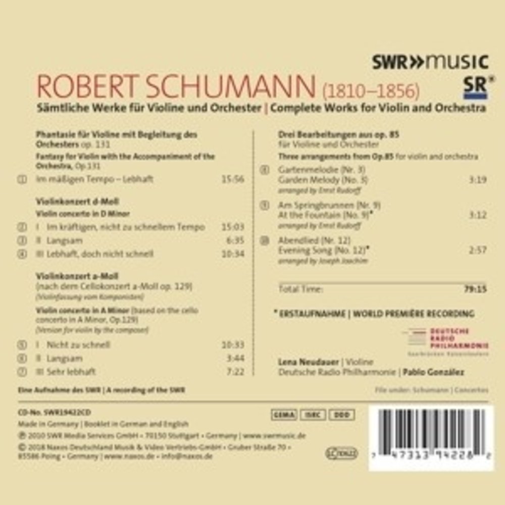 Complete Works For Violin And Orche