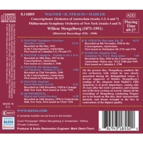 Mengelberg:wagner/Strauss/Mahl