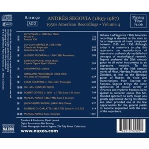 Segovia: Americ. Recordings Vol.4