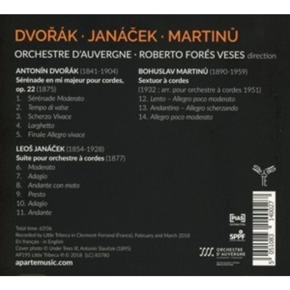 Aparté Dvorak Janacek Martinu (Works For S
