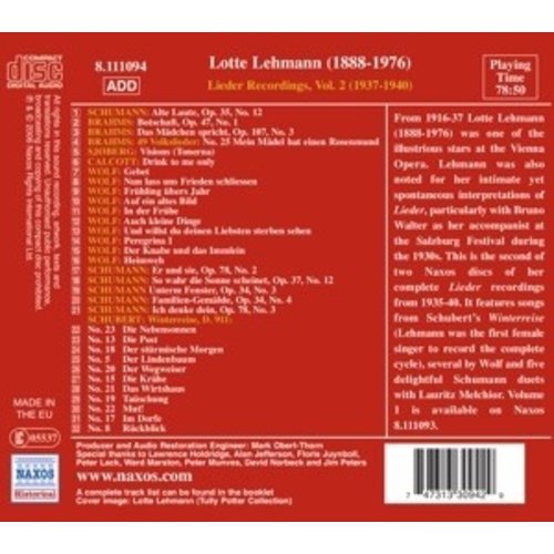Lehmann:lieder Recordings,Vo.2