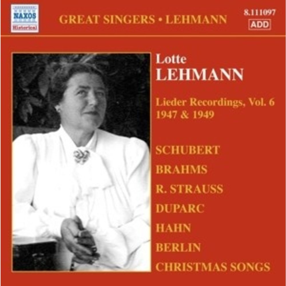 Lehmann, Lotte: Lieder Rec. 6