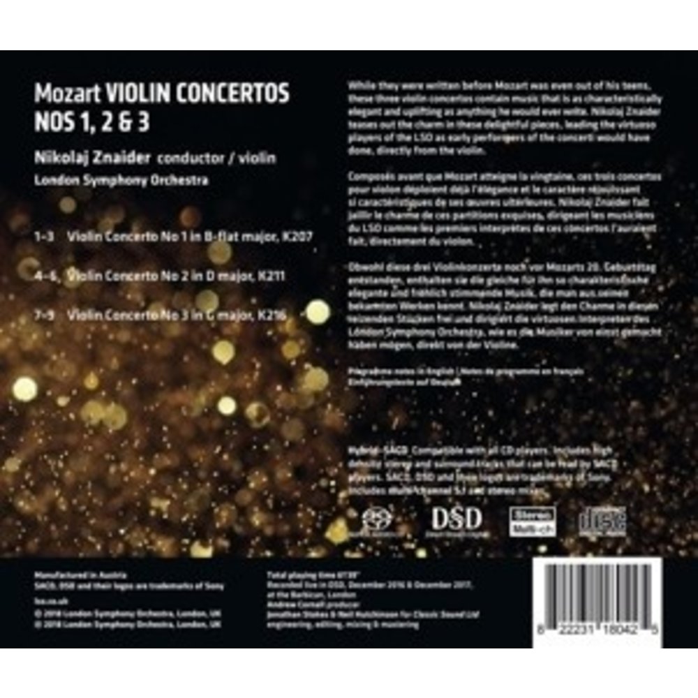 Mozart Violin Concertos N. 1 2 & 3