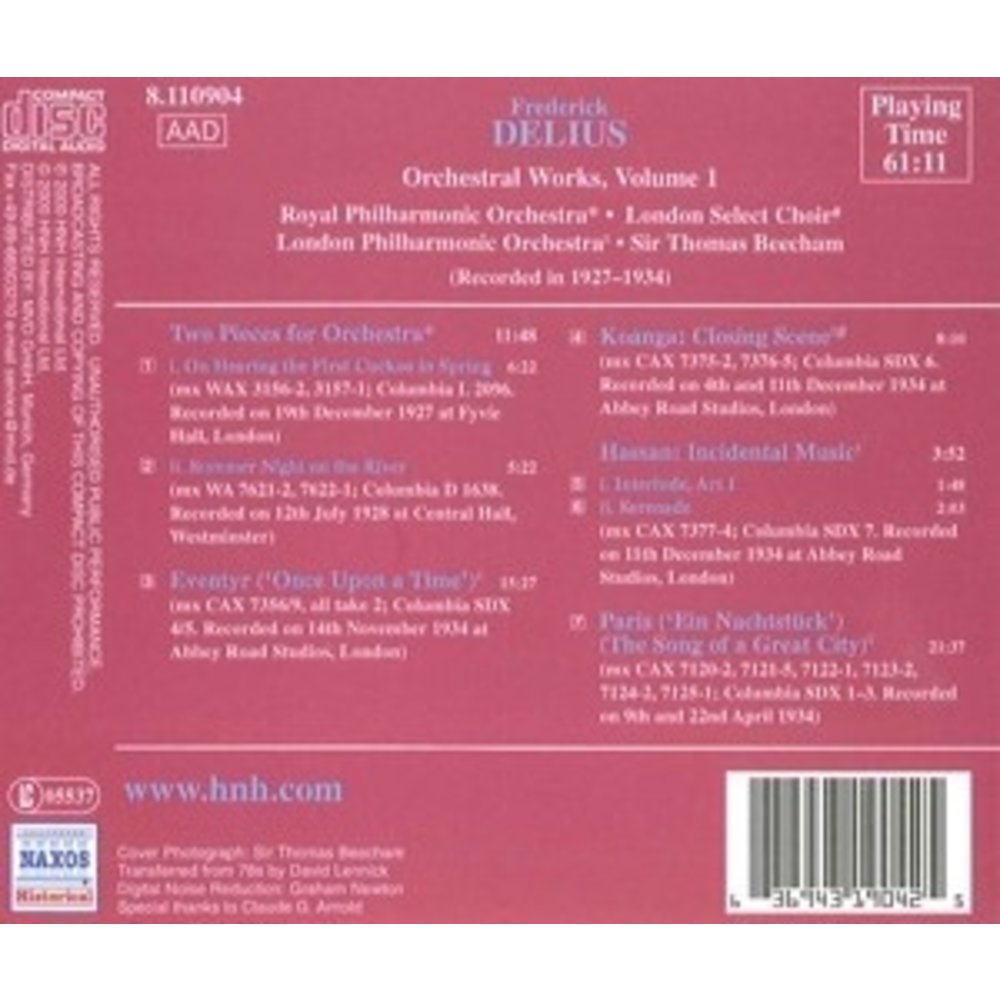 Delius: Orchestral Works,Vol.1