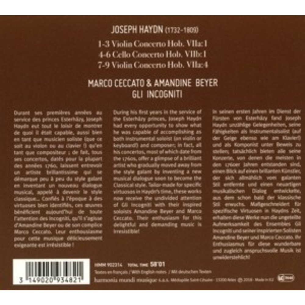 Harmonia Mundi Concerti Per Esterhazy