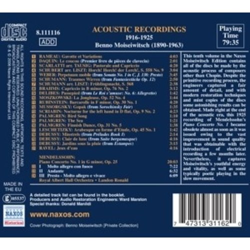 Moiseiwitsch, Benno: Acoustic