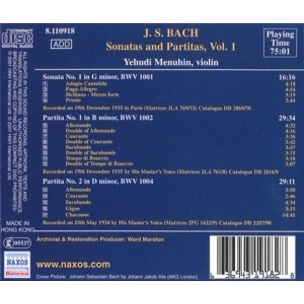 Bach: Sonatas & Partitas Vol.1