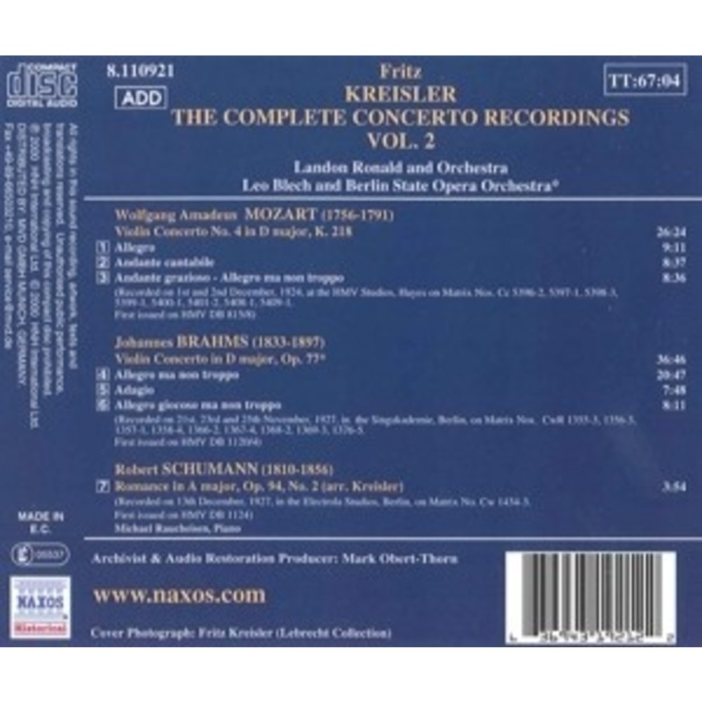 Mozart/Brahms:violin Concertos