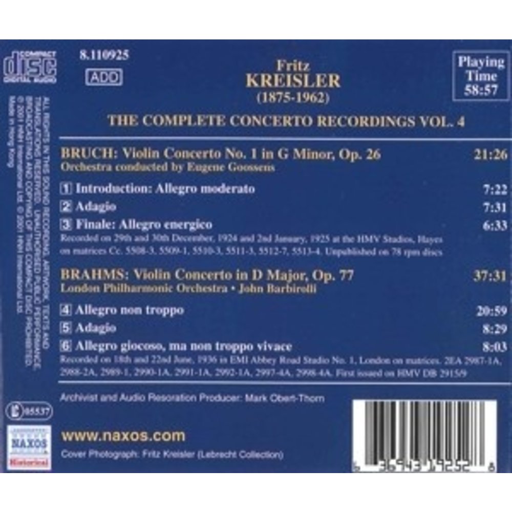 Kreisler:bruch.bra.violin Conc