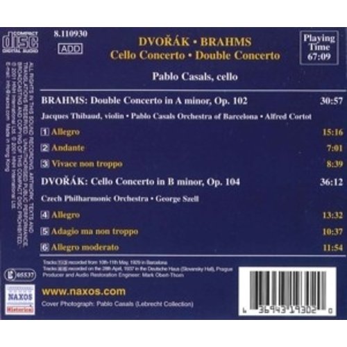 Casals:dvorak.brahms-Cello Con