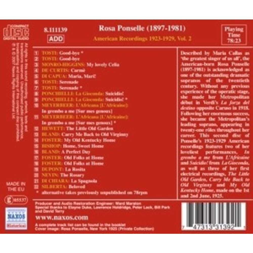 Ponselle: American Rec. Vol.2