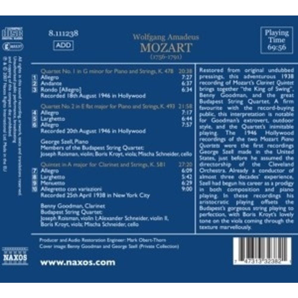 Mozart: Piano Quartets No.1&2