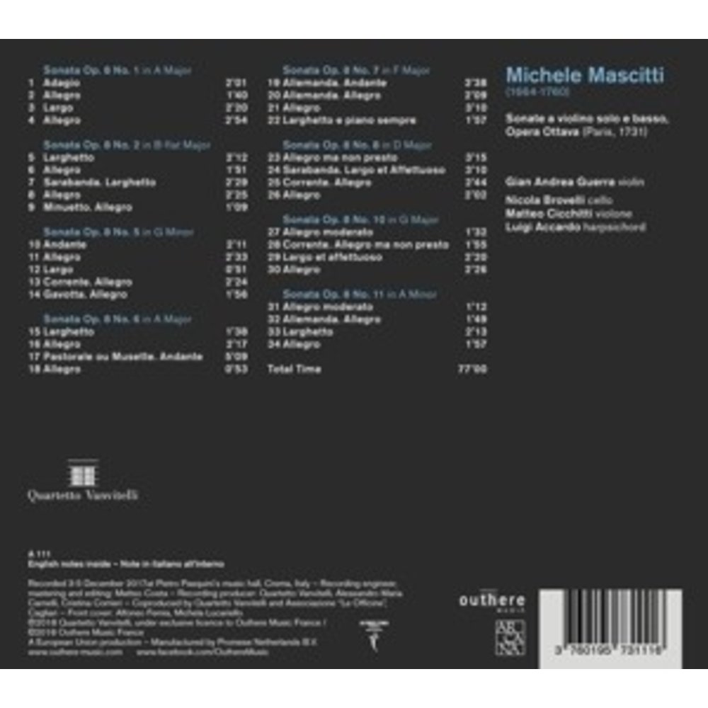 Sonate A Violini Solo E Basso - Ope