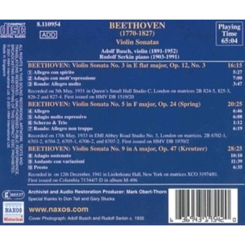 Busch:beethoven-Violin Sonatas