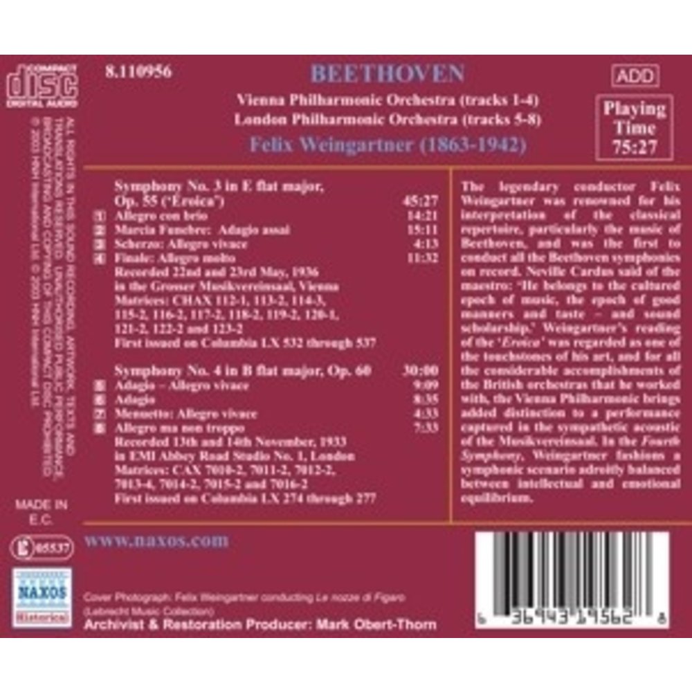 Weingartner:beethoven-Sym.3&4