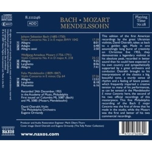 Mendelssohn / Mozart / Bach