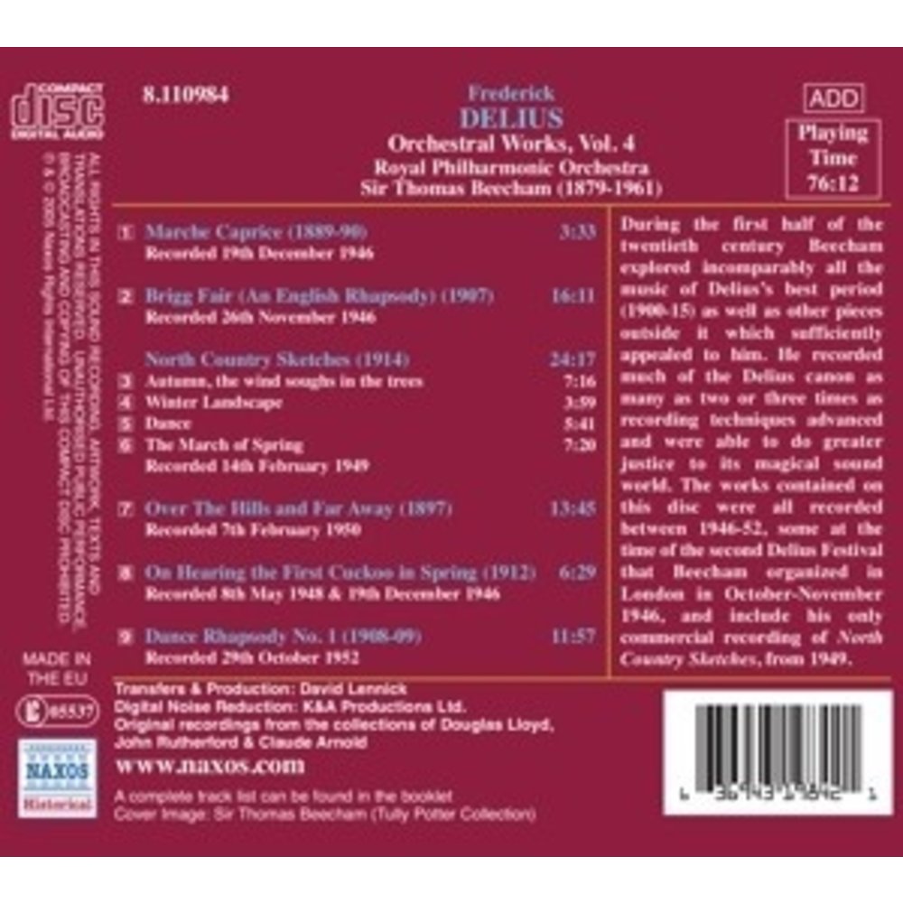 Delius: Orchestral Works,Vol.4