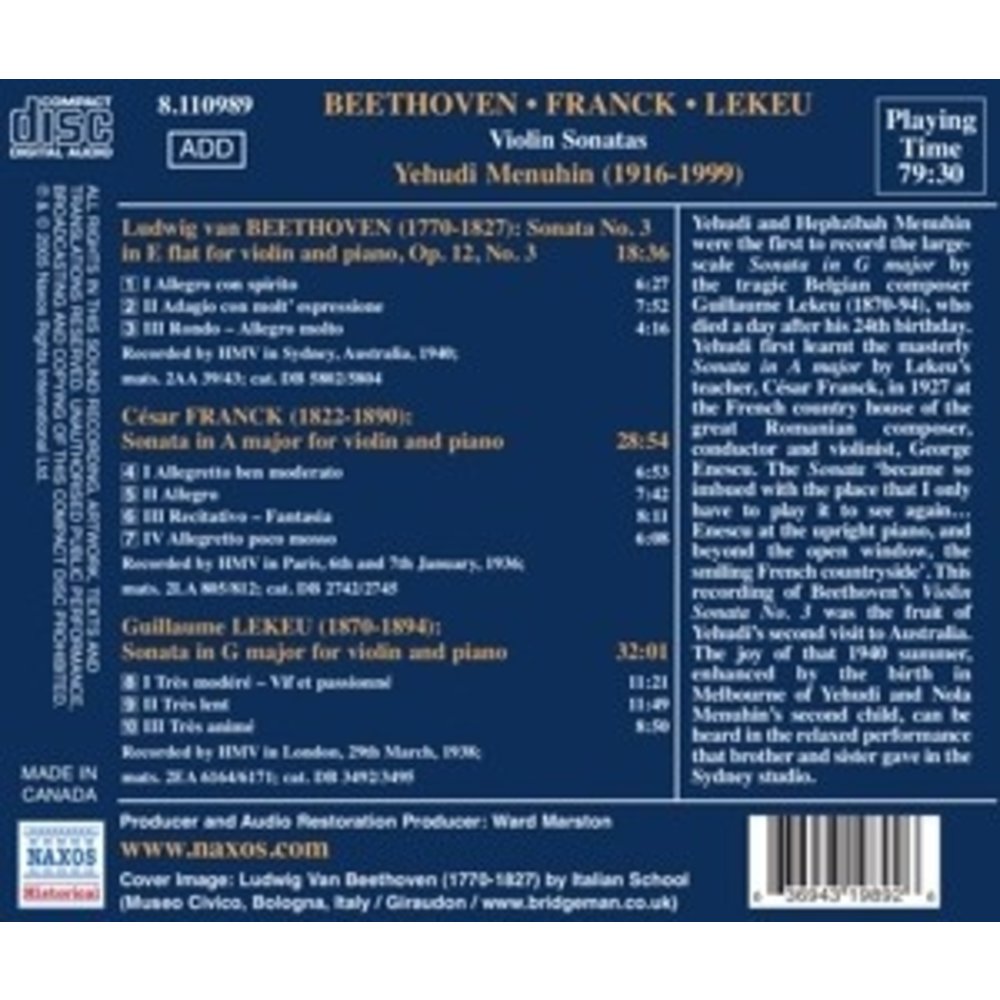 Beethoven / Franck / Lekeu: Vi