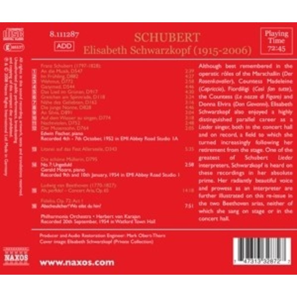Schubert: Lieder (Schwarzkopf)