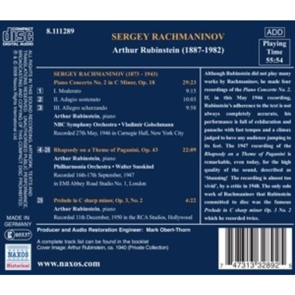 Rubinstein: Rachmaninov