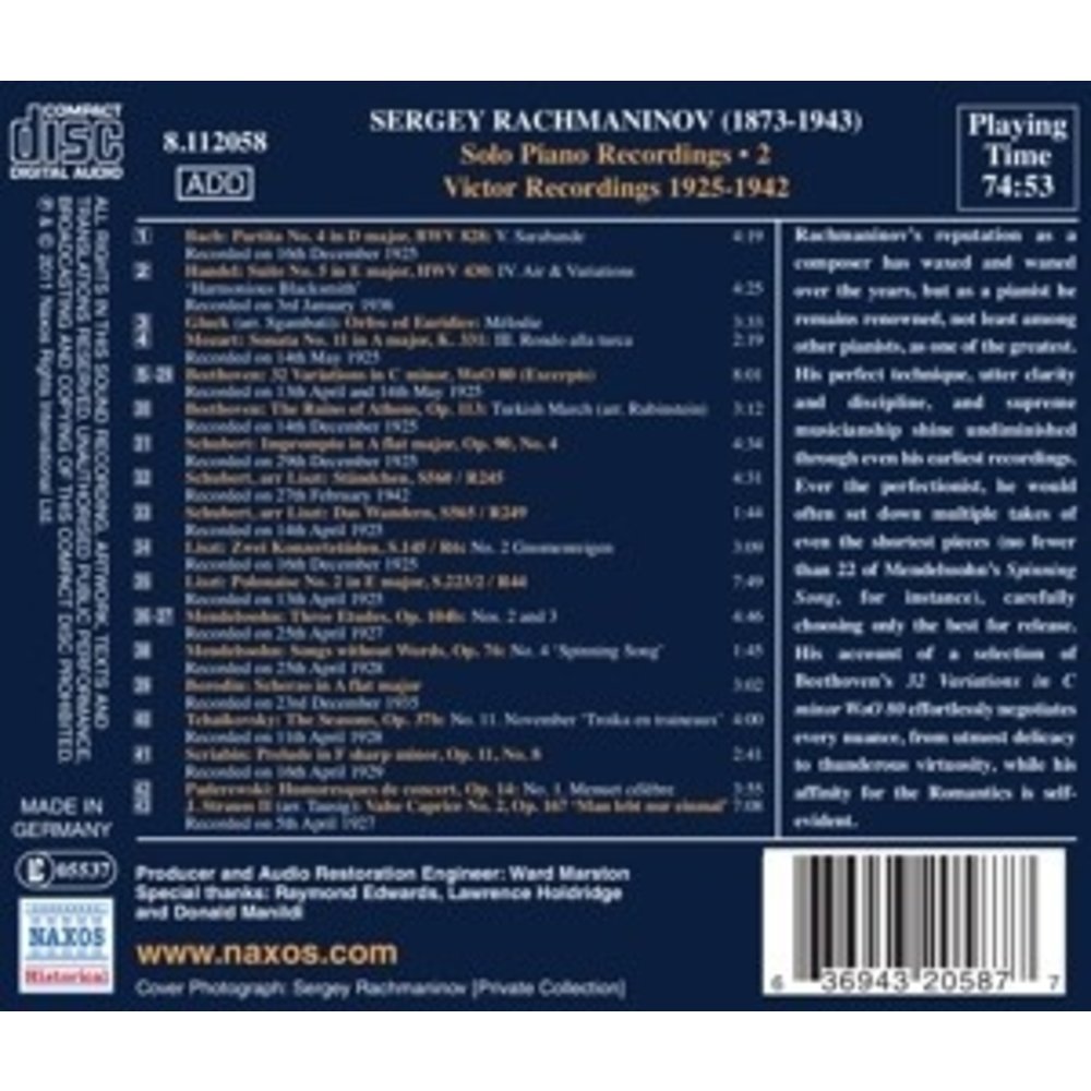 Rachmaninov: Solo Piano Rec.2