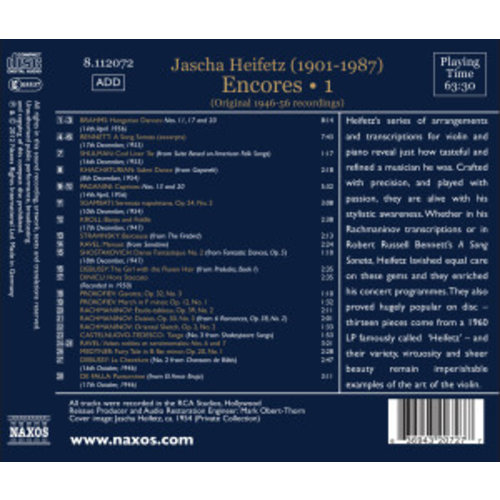 Heifetz: Encores Vol.1