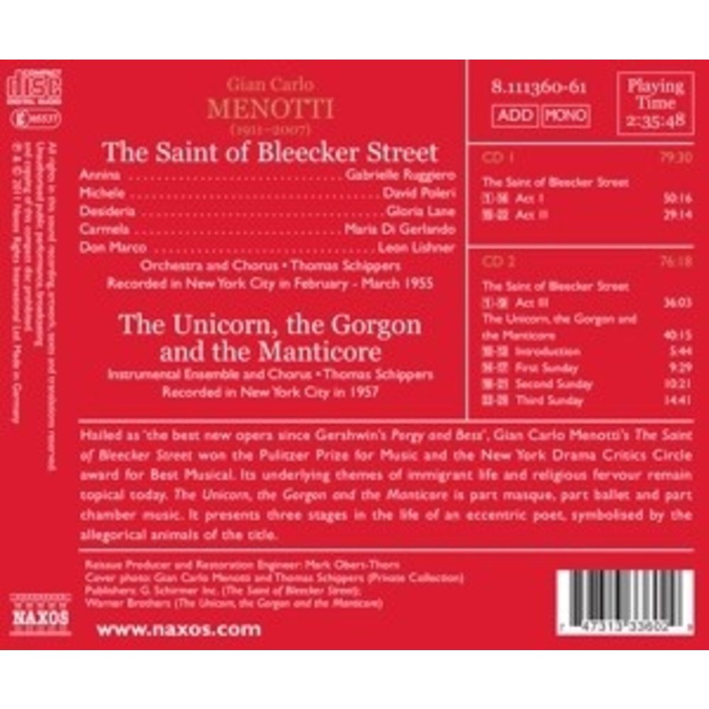 Menotti: Saint Of Bleecker Street