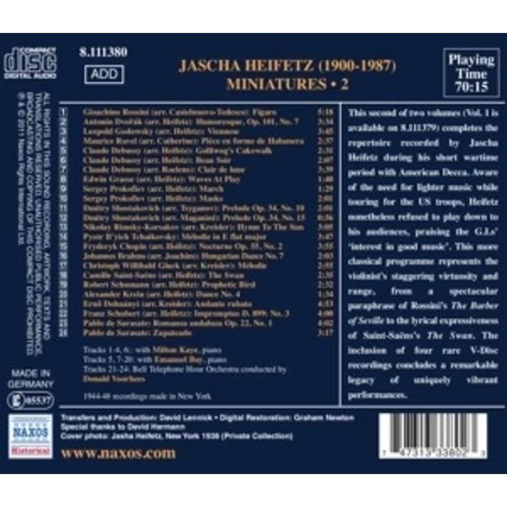 Heifetz: Miniatures Vol.2