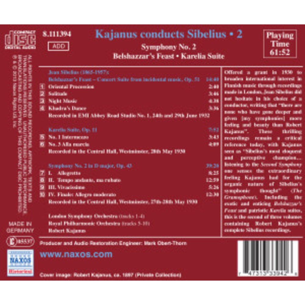 Kajanus Conducts Sibelius 2