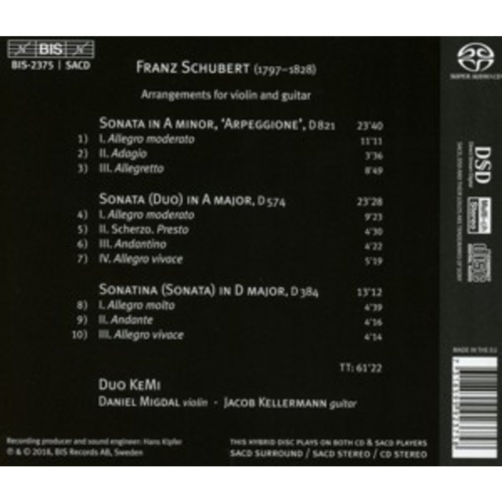 BIS Sonatas On Violin And Guitar