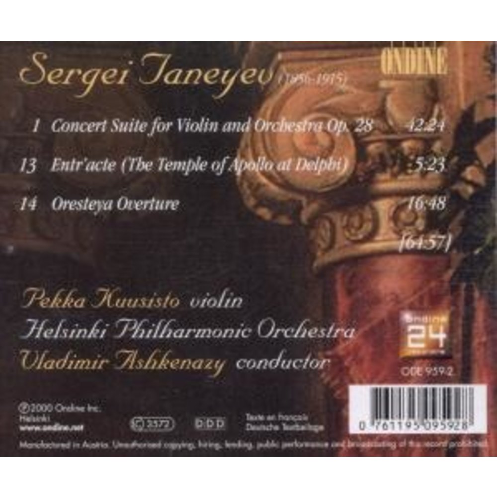 Ondine Concert Suite For Violin And O