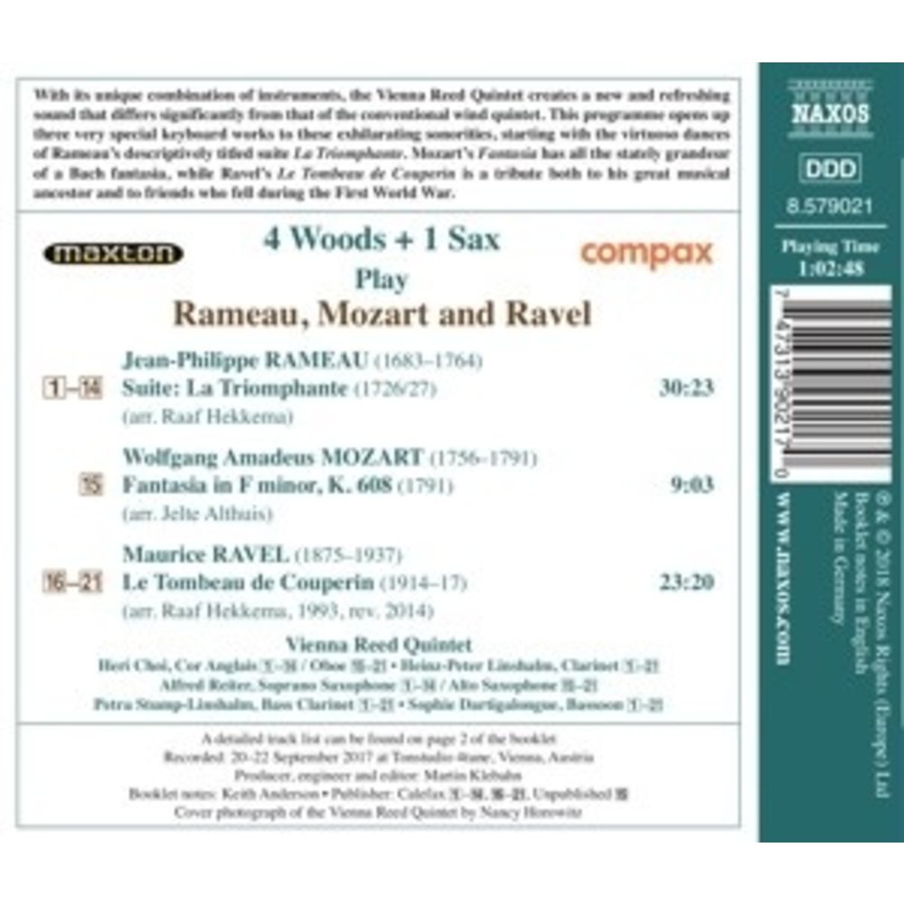 Naxos 4 Woods + 1 Sax Play Rameau, Mozart