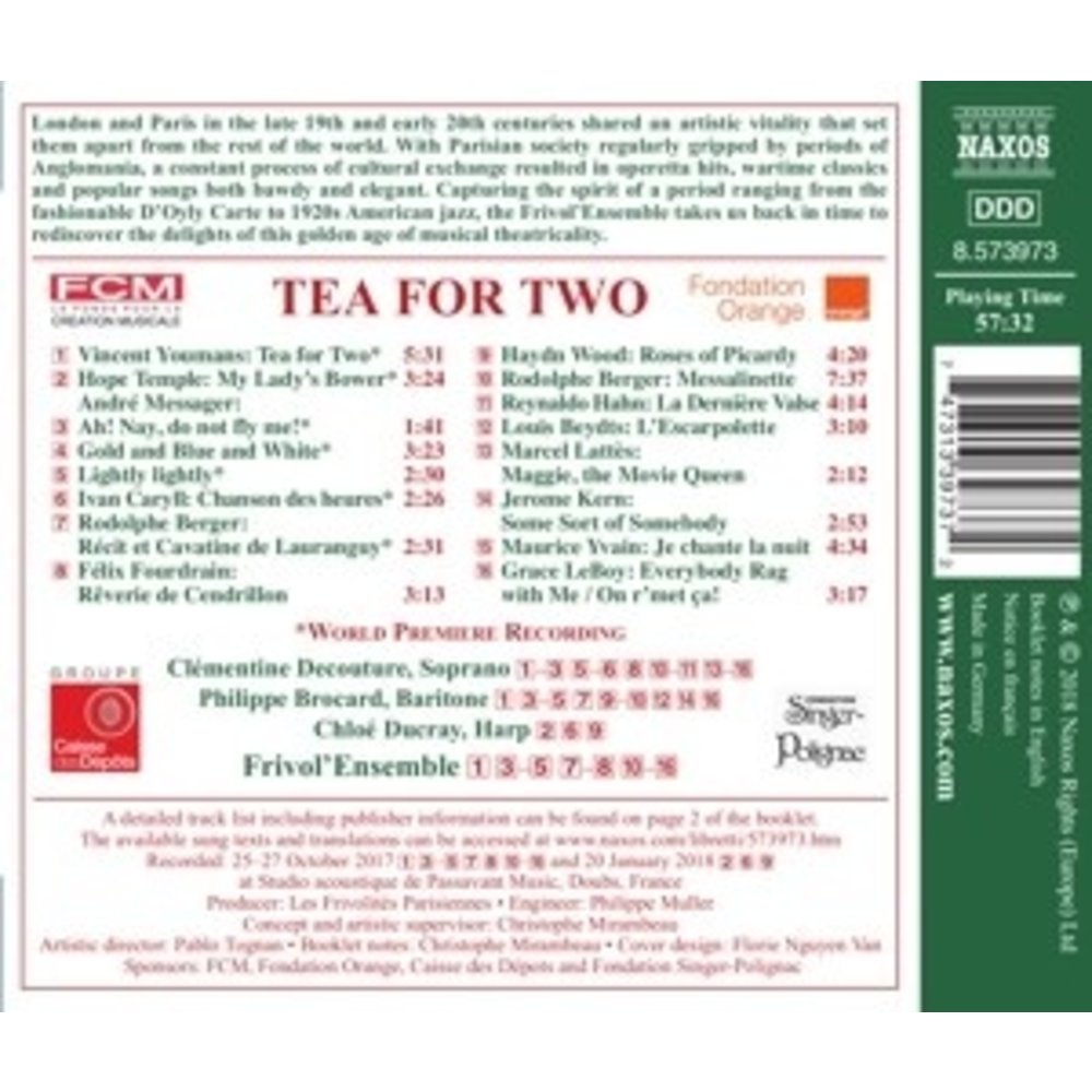 Naxos Tea For Two - Songs And Chansons To