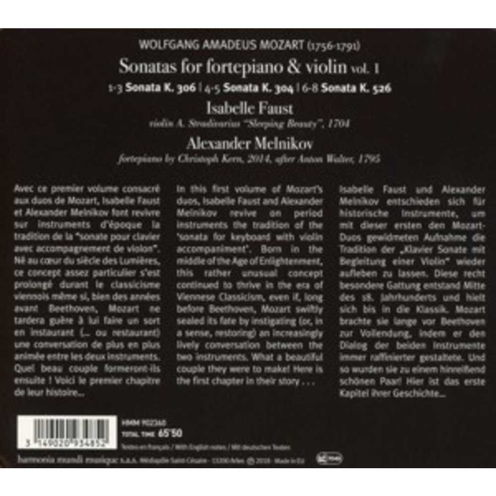 Harmonia Mundi Mozart: Sonatas For Fortepiano & Violin