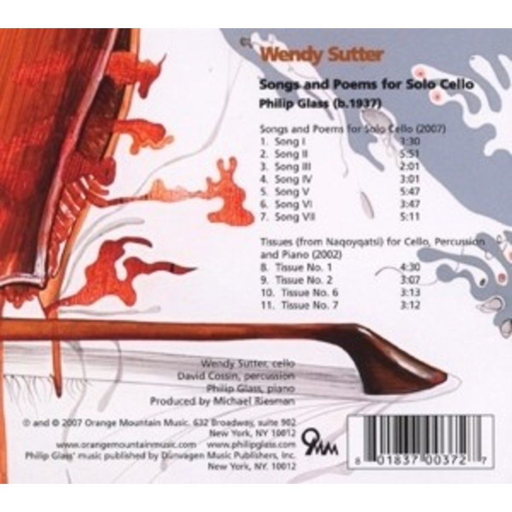 Orange Mountain Music Songs And Poems For Solo Cello/Tissues